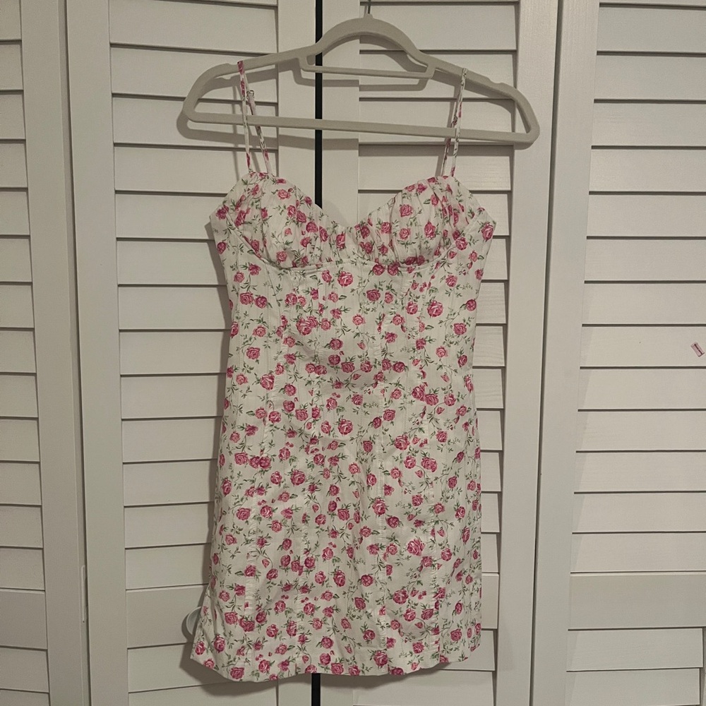 Zara pink floral mini dress